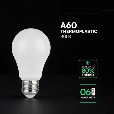 V-TAC CREE LED 8.5W E27 meleg fehér A60 LED égő, 95 Lm/W - SKU 2172606