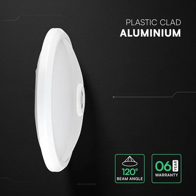 V-TAC 12W mennyezeti CREE LED lámpa, mozgásérzékelővel, természetes fehér - SKU 218086