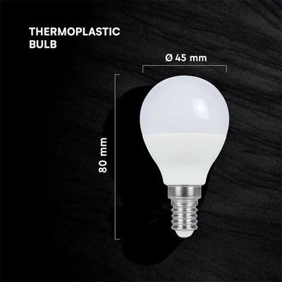 V-TAC 6.5W E14 természetes fehér P45 CREE LED égő - SKU 218646
