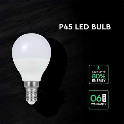 V-TAC 6.5W E14 természetes fehér P45 CREE LED égő - SKU 218646