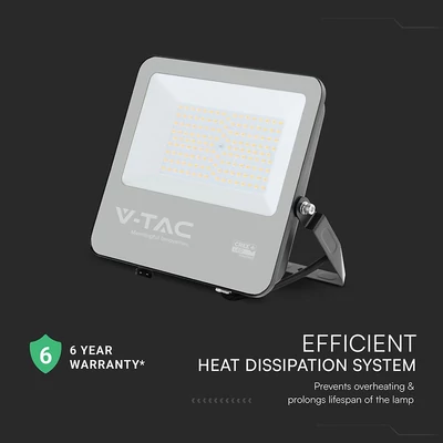 V-TAC CREE SMD D-széria LED reflektor 100W természetes fehér 115 Lm/W, fekete ház - SKU 232186