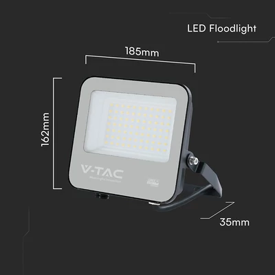 V-TAC D-széria CREE LED reflektor 50W természetes fehér 115 Lm/W, fekete ház - SKU 232166