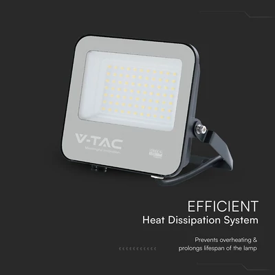 V-TAC D-széria CREE LED reflektor 50W természetes fehér 115 Lm/W, fekete ház - SKU 232166