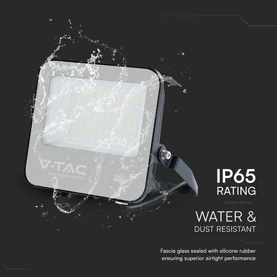 V-TAC D-széria CREE LED reflektor 50W természetes fehér 115 Lm/W, fekete ház - SKU 232166