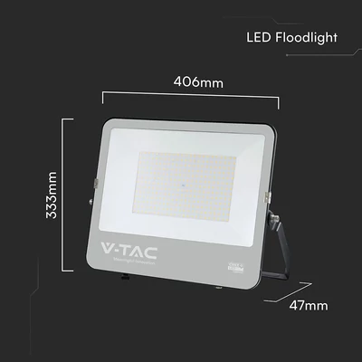V-TAC D-széria CREE LED reflektor 200W hideg fehér 115 Lm/W, fekete ház - SKU 232216