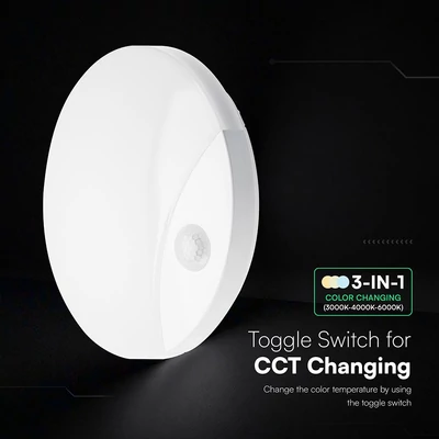 V-TAC CREE LED 15W fali LED lámpa, mozgásérzékelővel, CCT - SKU 234206