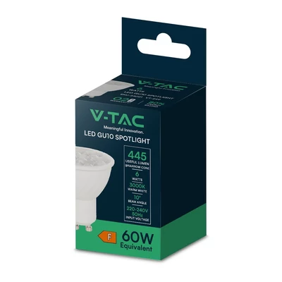 V-TAC GU10 LED spot égő 6W meleg fehér 10° - SKU 24021