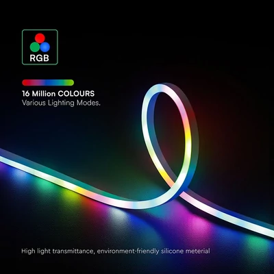 V-TAC 5V okos RGB neon futófény LED szalag szett IP20 SMD 30 db/m, távirányítóval - SKU 24050