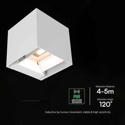 V-TAC 9W COB LED szolár fali fehér lámpa, szenzorral, CCT, Type-C csatlakozóval - SKU 24063-1