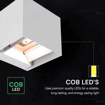 V-TAC 9W COB LED szolár fali fehér lámpa, szenzorral, CCT, Type-C csatlakozóval - SKU 24063-1