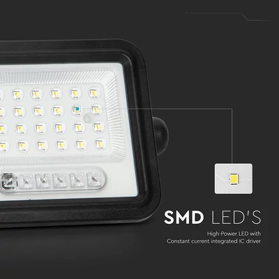 V-TAC 8W napelemes LED reflektor, 2000K - 8000K között állítható színhőmérséklettel - SKU 24082