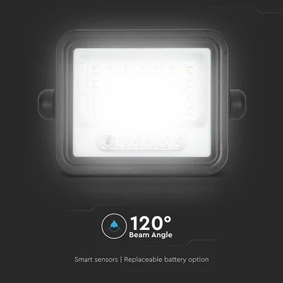 V-TAC 8W napelemes LED reflektor, 2000K - 8000K között állítható színhőmérséklettel - SKU 24082