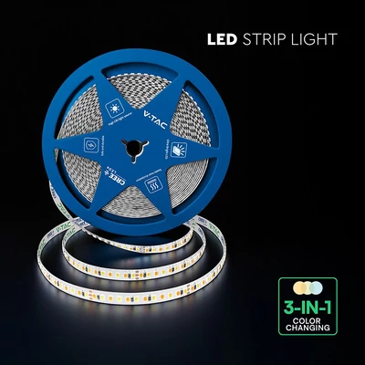 V-TAC DC24V SMD CREE LED szalag IP20, 192 db/m, CCT, állítható színhőmérséklettel - SKU 240836