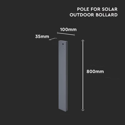 V-TAC oszlop SKU 24089 lámpához, sötét szürke, 80 cm magas - SKU 24092