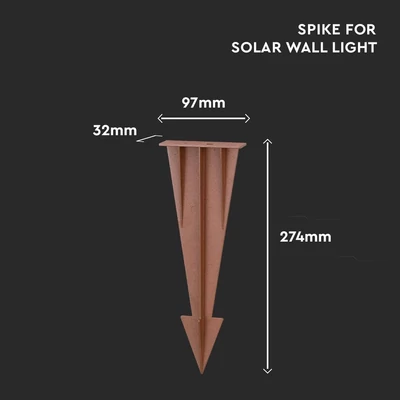 V-TAC földbe szúrható tüske SKU 24091 oszlophoz, Corten barna, 27 cm, alumínium - SKU 24094