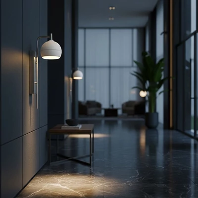 V-TAC fali 10W LED lámpa, fehér és csiszolt nikkel, kerámia és fém, meleg fehér fénnyel - SKU 24128