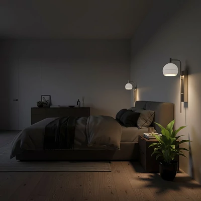 V-TAC fali 10W LED lámpa, fehér és csiszolt nikkel, kerámia és fém, meleg fehér fénnyel - SKU 24128