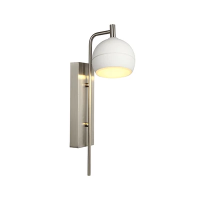 V-TAC fali 10W LED lámpa, fehér és csiszolt nikkel, kerámia és fém, meleg fehér fénnyel - SKU 24128