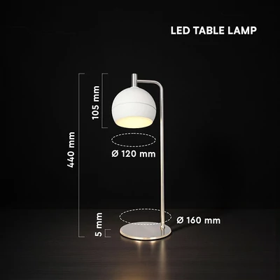 V-TAC asztali 10W LED lámpatest, kerámia és fém, meleg fehér, fehér - SKU 24130