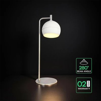 V-TAC asztali 10W LED lámpatest, kerámia és fém, meleg fehér, fehér - SKU 24130