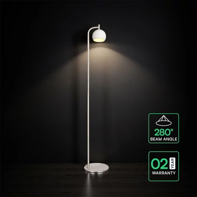 V-TAC álló 10W LED lámpatest, 141cm, kerámia és fém, meleg fehér, fehér - SKU 24131