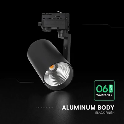 V-TAC CREE COB LED sínes spotlámpa állítható 35W, 25° szögű, meleg fehér - SKU 241576