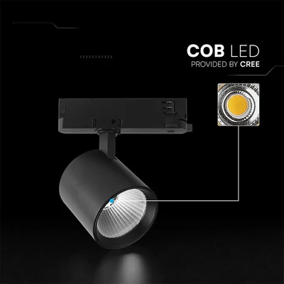 V-TAC CREE COB LED sínes spotlámpa állítható 30W, 36° szögű, meleg fehér - SKU 241606