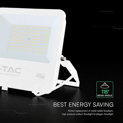 V-TAC CREE SMD D-széria LED reflektor 100W természetes fehér 115 Lm/W, fehér ház - SKU 242106