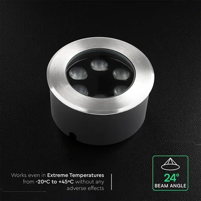 V-TAC 6W LED talajlámpa, IP67, meleg fehér - SKU 24219