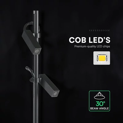 V-TAC DC24V 2x2W LED alumínium leszúrható lámpa, fekete ház, természetes fehér - SKU 24229