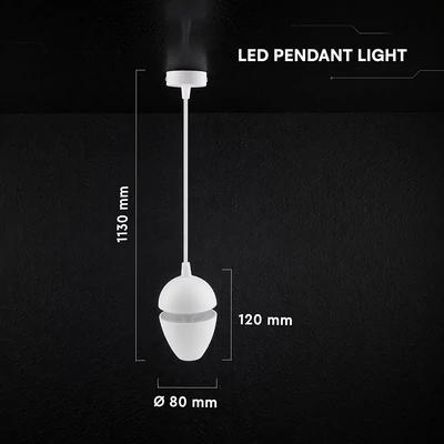 V-TAC Ovális 9W LED alumínium csillár, fehér, meleg fehér fénnyel - SKU 24232
