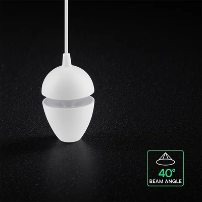 V-TAC Ovális 9W LED alumínium csillár, fehér, meleg fehér fénnyel - SKU 24232