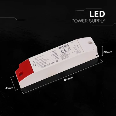 V-TAC IP44 műanyagházas LED tápegység 12V 36W 3A - SKU 24268