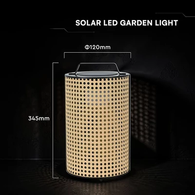 V-TAC kerek napelemes fa kerti 1.2W LED lámpa, fényerőszabályozható, IP65, 2800K színhő - SKU 24287