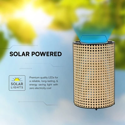 V-TAC kerek napelemes fa kerti 1.2W LED lámpa, fényerőszabályozható, IP65, 2800K színhő - SKU 24287