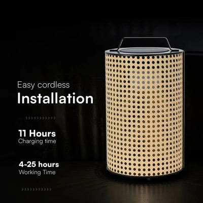 V-TAC kerek napelemes fa kerti 1.2W LED lámpa, fényerőszabályozható, IP65, 2800K színhő - SKU 24287