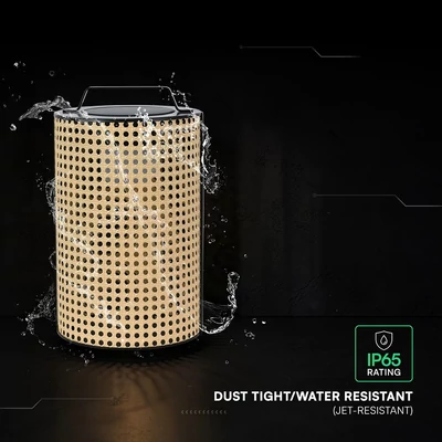 V-TAC kerek napelemes fa kerti 1.2W LED lámpa, fényerőszabályozható, IP65, 2800K színhő - SKU 24287