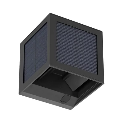 V-TAC 9W COB LED szolár fali fekete lámpa, szenzorral, állítható színhőmérséklettel - SKU 24293