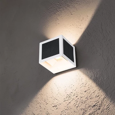 V-TAC 9W COB LED szolár fali fehér lámpa, szenzorral, állítható színhőmérséklettel - SKU 24295
