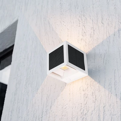 V-TAC 9W COB LED szolár fali fehér lámpa, szenzorral, állítható színhőmérséklettel - SKU 24295