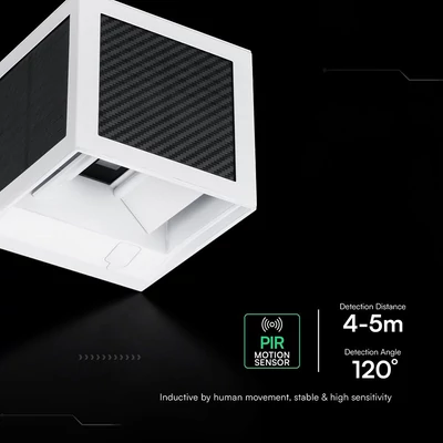 V-TAC 9W COB LED szolár fali fehér lámpa, szenzorral, állítható színhőmérséklettel - SKU 24295