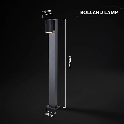 V-TAC csíkozott, GU10 foglalatos 80cm magas állólámpa, IP44, alumínium - SKU 24309