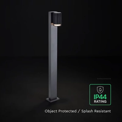 V-TAC csíkozott, GU10 foglalatos 80cm magas állólámpa, IP44, alumínium - SKU 24309