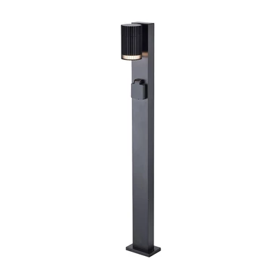 V-TAC csíkozott, GU10 foglalatos 80cm magas állólámpa, dugaljal, IP44, alumínium - SKU 24310