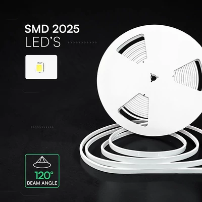 V-TAC DC24V LED neon szalag IP65 SMD 2025 chip 288 db/m, hideg fehér - SKU 24322