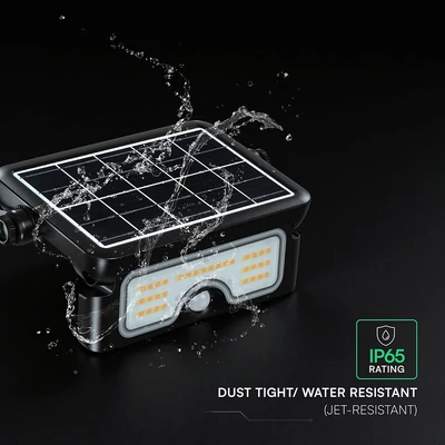 V-TAC napelemes mozgásérzékelős LED reflektor 7W CCT, 129 Lm/W - SKU 24341