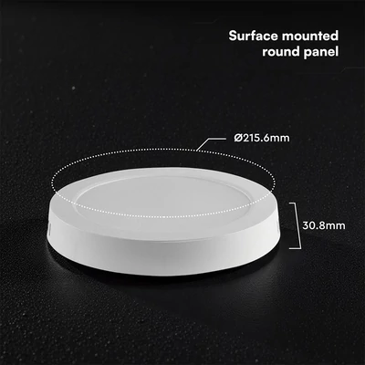 V-TAC CREE SMD felületre szerelhető, műanyag, kerek LED panel 18W, CCT - SKU 78766