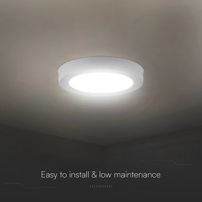 V-TAC CREE SMD felületre szerelhető, műanyag, kerek LED panel 18W, CCT - SKU 78766