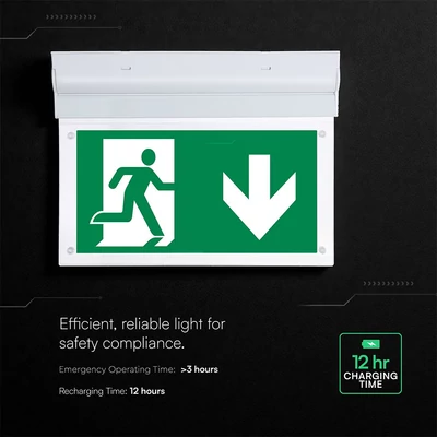 V-TAC CREE LED mennyezetre/falra szerelhető LED-es EXIT, vészkijárat lámpa 2W - SKU 836-6