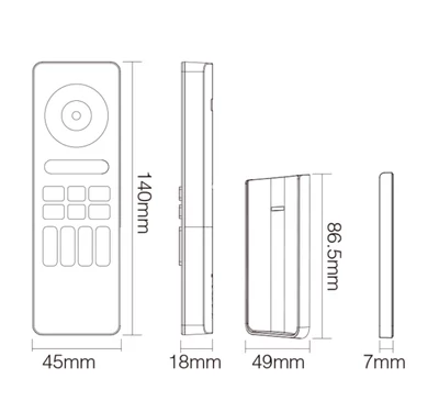 MiLight 4 zónás RGB+CCT fényerőszabályzó távirányító, fehér - C5-W